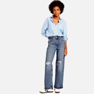 Old Navy Extra High Waisted Sky-Hi Wide Leg Jeans With Slimming Pockets 12
